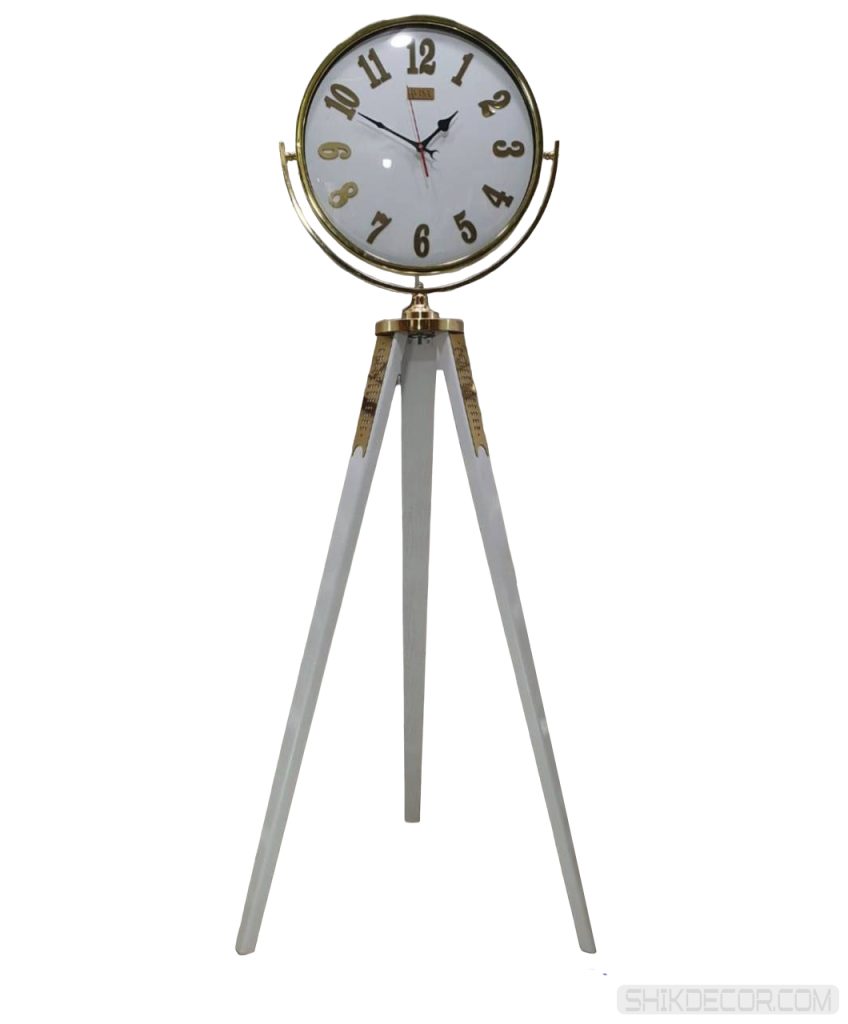 ساعت ایستاده سه پایه سفید