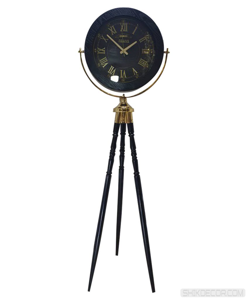 ساعت ایستاده چوبی سه پایه پرنس رنگ مشکی
