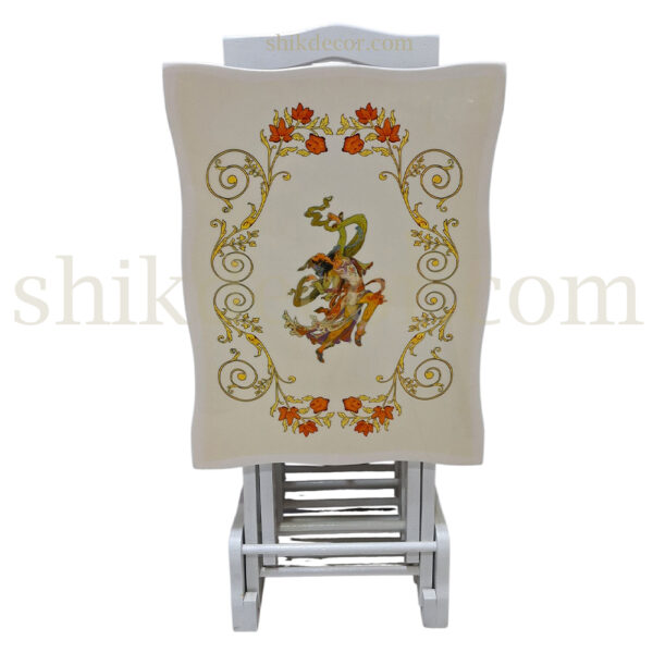 میز عسلی تاشو چمدانی پولیشی سفید
