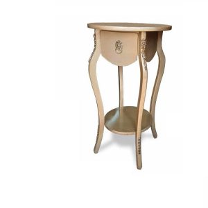 میز تلفن چوبی یک کشو گرد