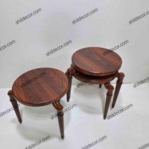 میز عسلی سه تکه گرد وکیومی