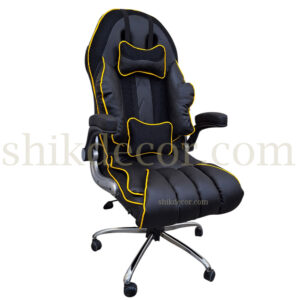 صندلی گیمینگ آریا نوار زرد شیک دکور