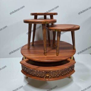 میز جلومبلی به همراه سه عسلی مدل مشبکی