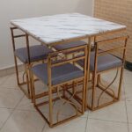 میز ناهارخوری ۴ نفره فلزی کمجا مربع