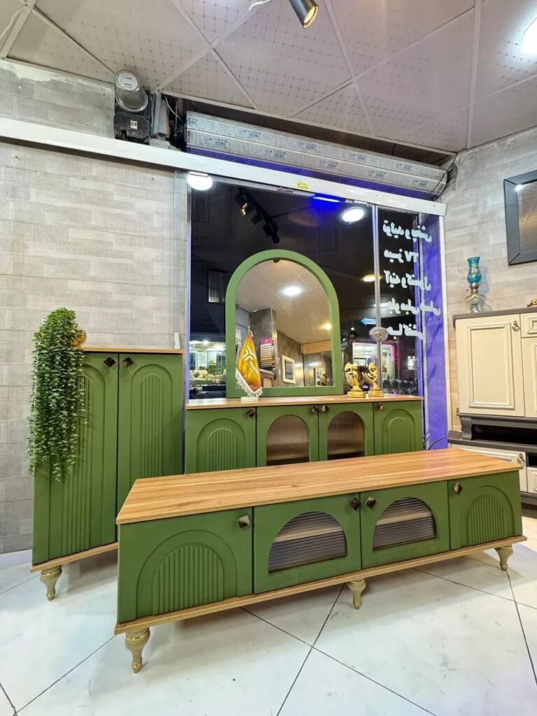 ست آینه و کنسول مدل شیشه خور گنبدی