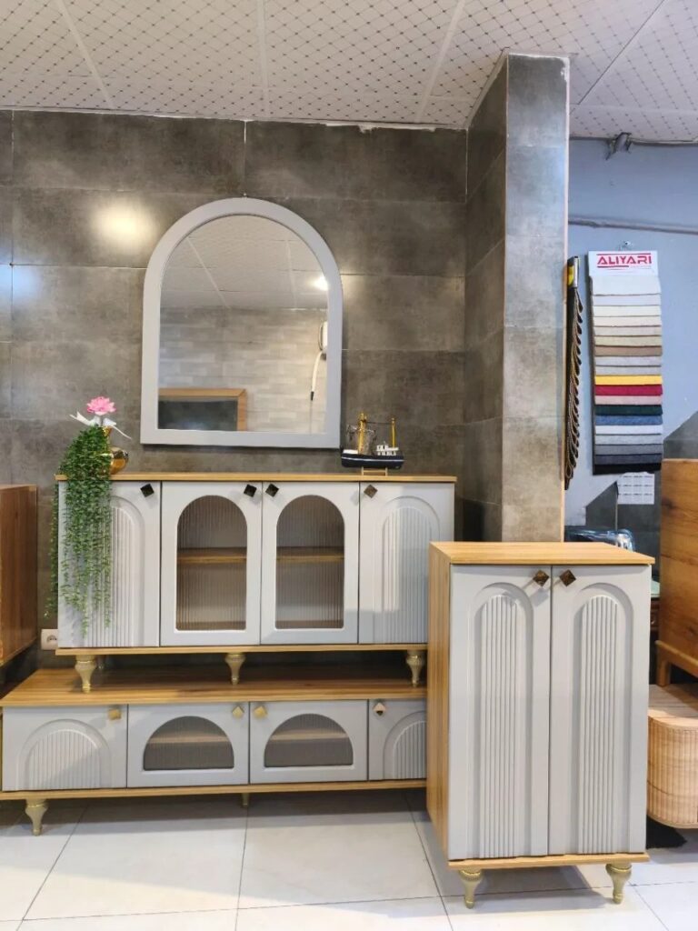 ست آینه و کنسول مدل شیشه خور گنبدی