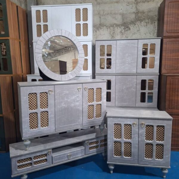 ست آینه و کنسول مدل پنجره ای حصیری